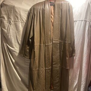 Brown Leather Long Coat